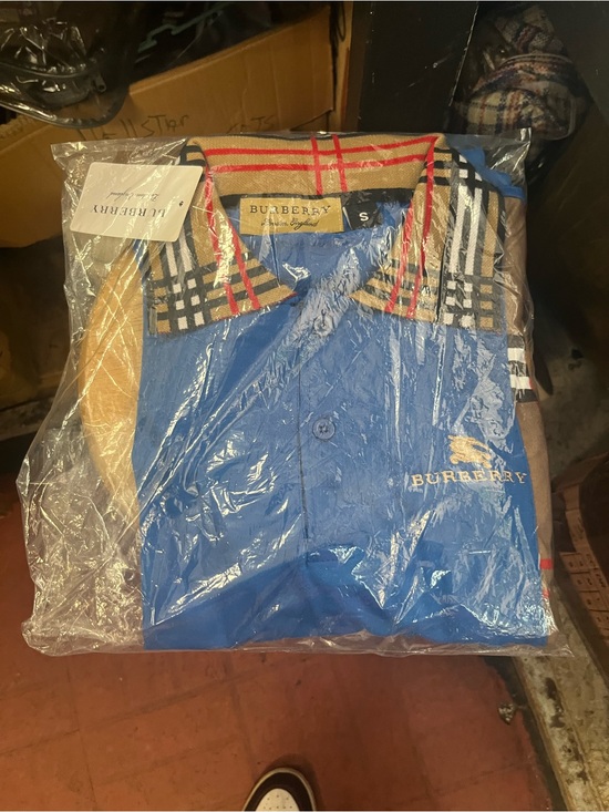 Burberry Other - Burberry Blue Polo with Classic Check Collar